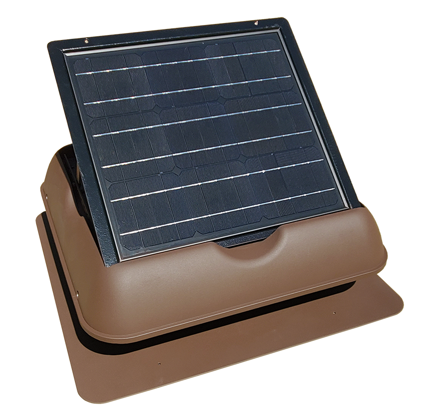 SolarRoyal 30Watt Solar Attic Ventilation Fan with Thermostat - SR1800 Series - SRSF-30W08 (BROWN)